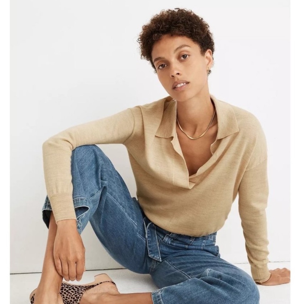 100% Merino Wool Madewell Polo Sweater